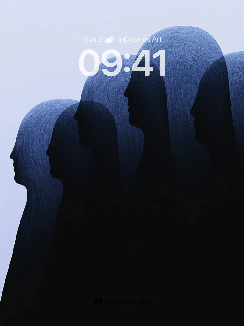 Shadowed Silhouettes Wallpaper with Whispering Profiles
