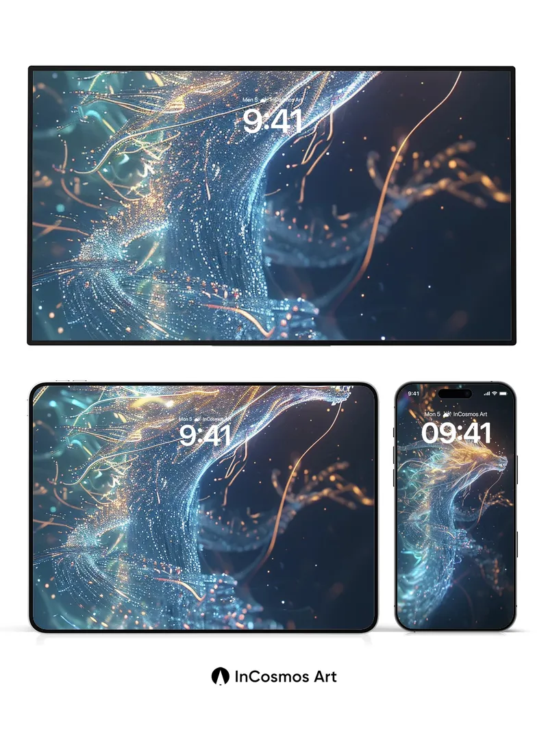 Luminous Dragon Wallpaper with Particle Breath