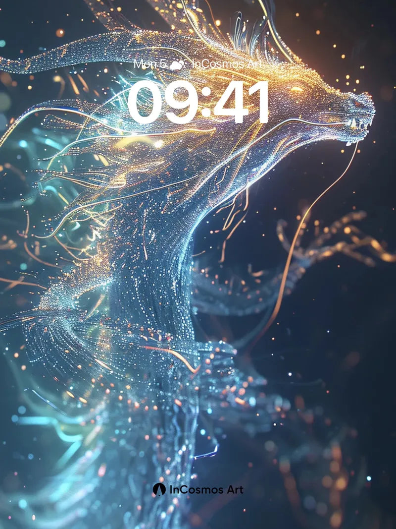 Luminous Dragon Wallpaper with Particle Breath