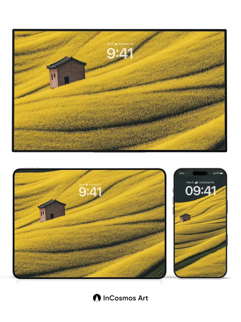 Serenity Ridge Wallpaper with Solitary Hut