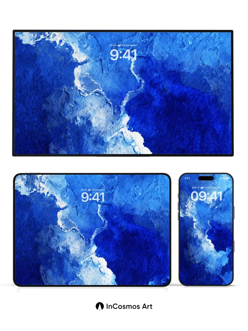 Cobalt Dream Wallpaper with Liquid Depth