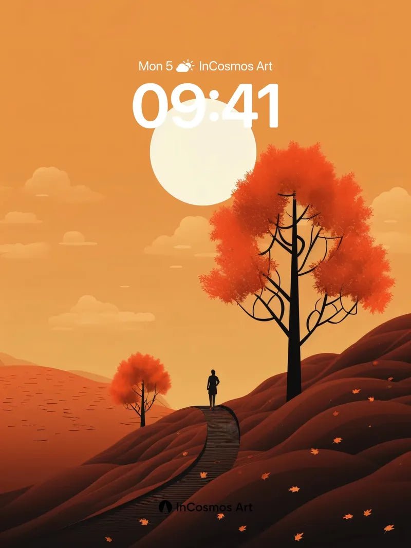 Autumn Hush Wallpaper with Solitary Path