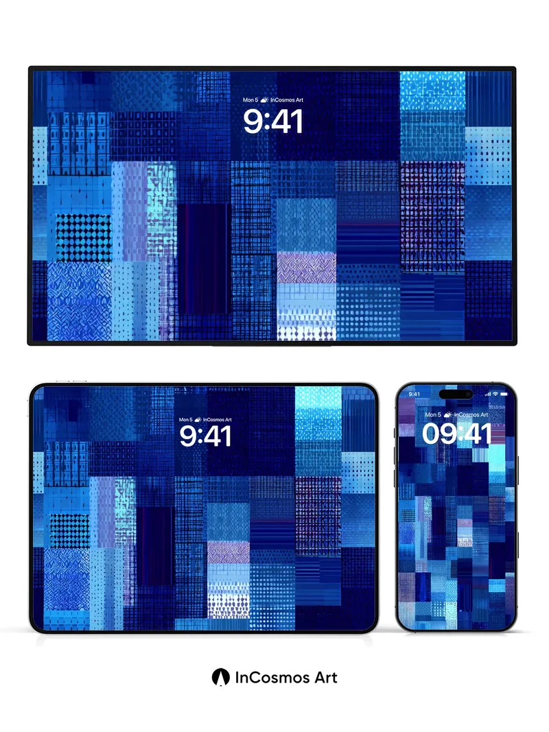 Electric Tapestry Wallpaper with Digital Weave