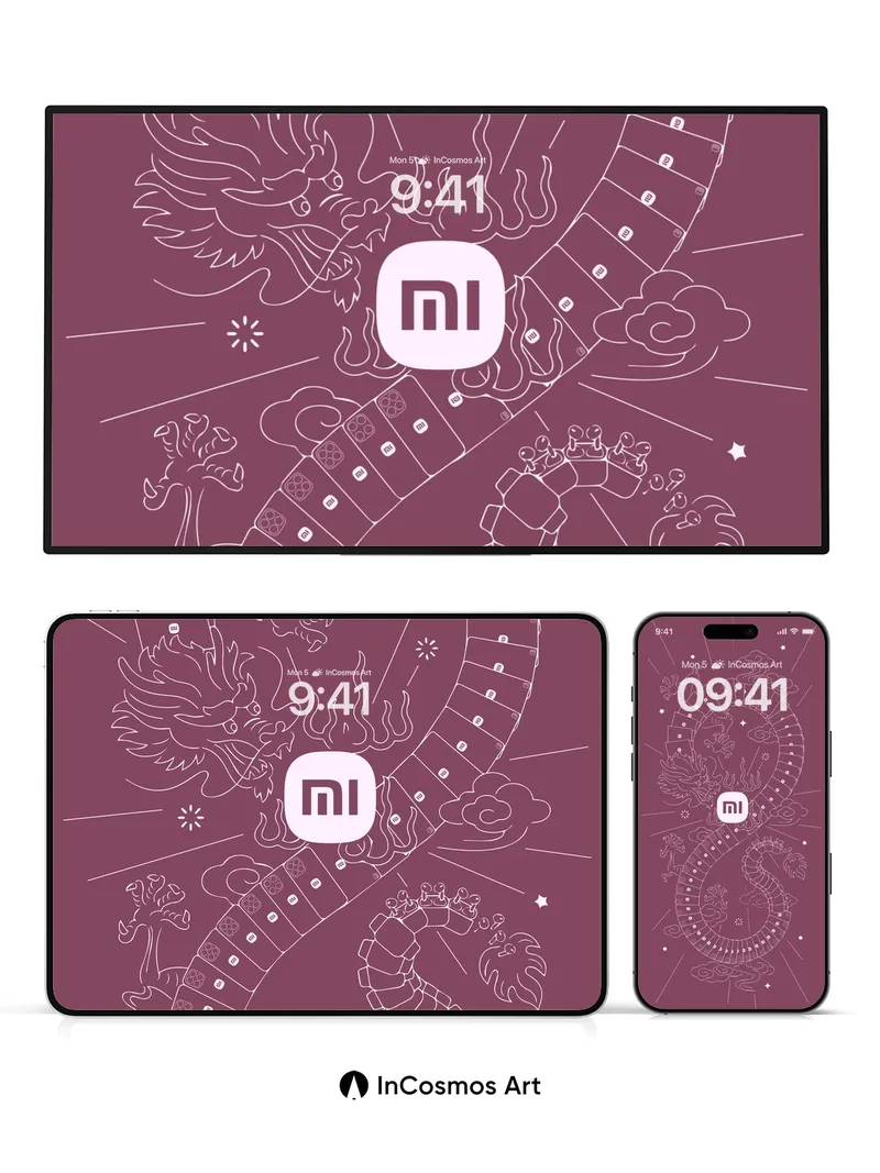Celestial Dragon Wallpaper with Xiaomi Symbol