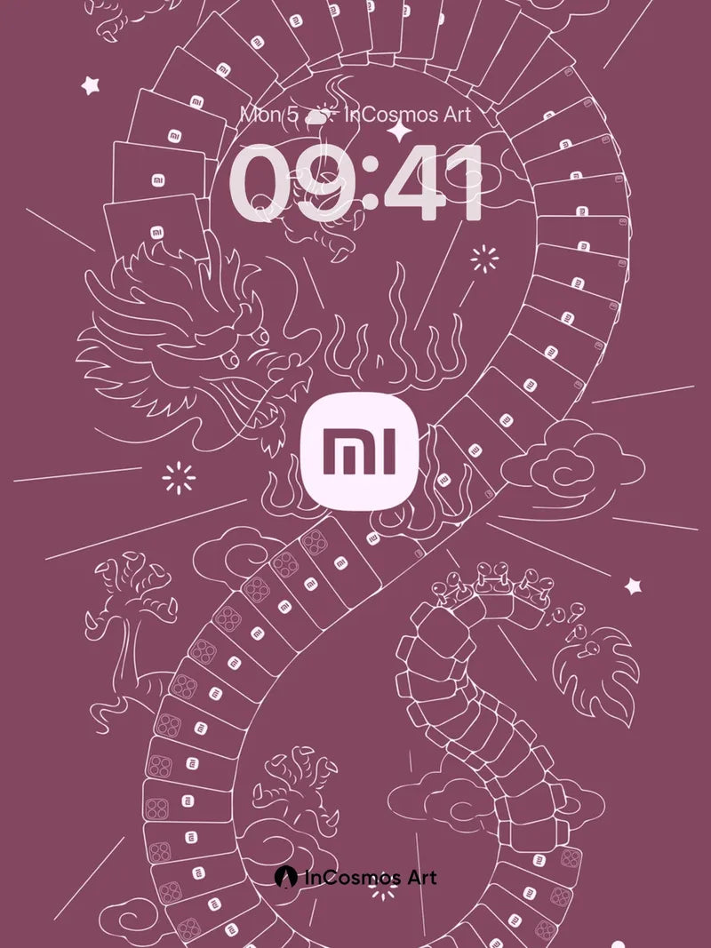 Celestial Dragon Wallpaper with Xiaomi Symbol