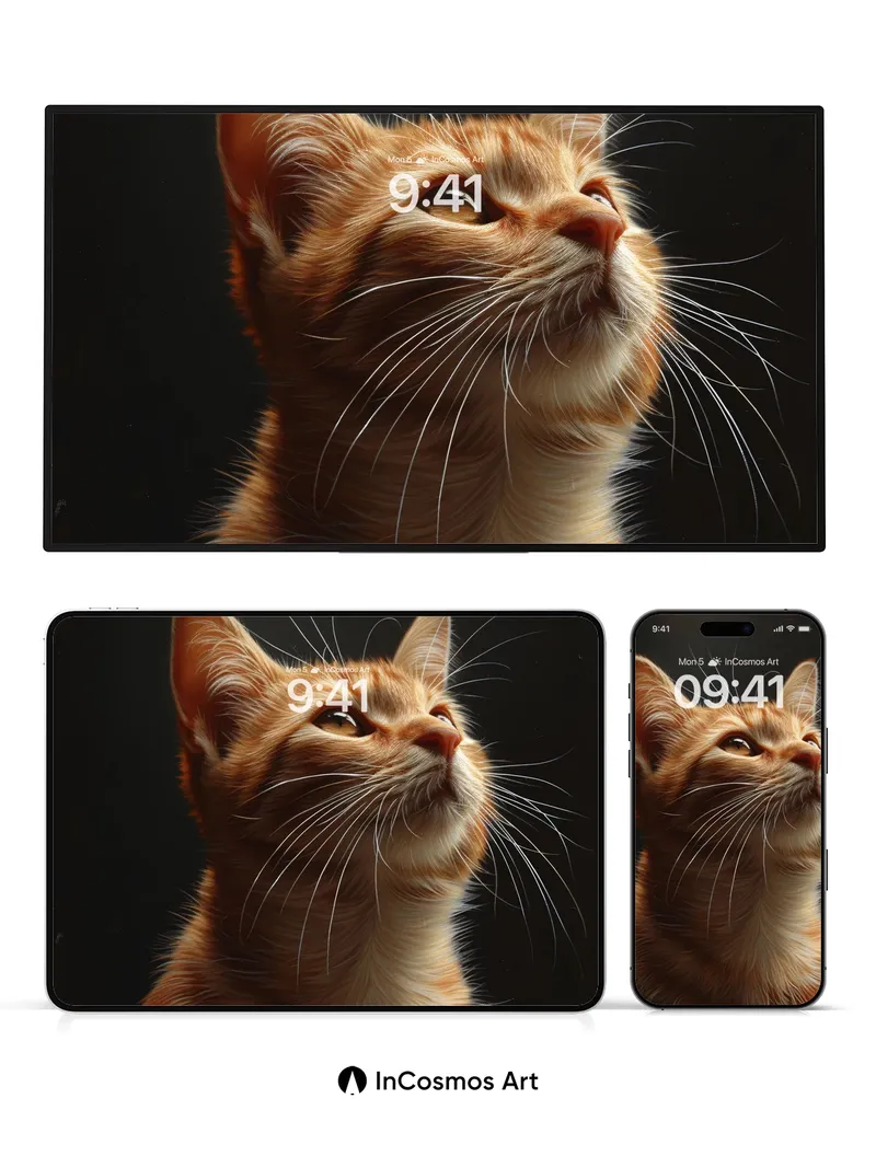 Golden Gaze Wallpaper with Whispering Fur