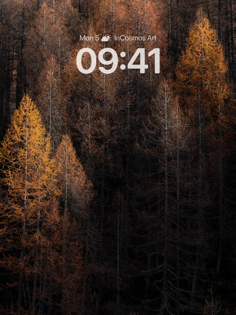 Autumn Hush Wallpaper with Golden Needles