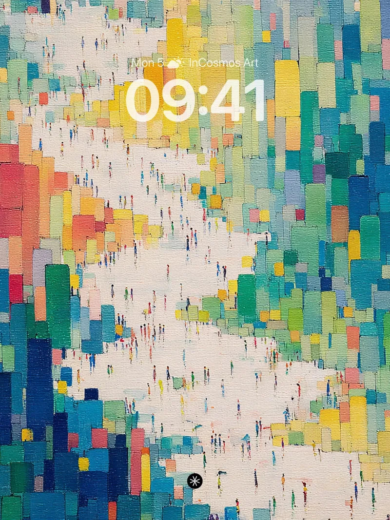 Abstract City Crowd Wallpaper 4K for iPhone Lock Screen — digital wallpaper for iPhone, iPad and Mac