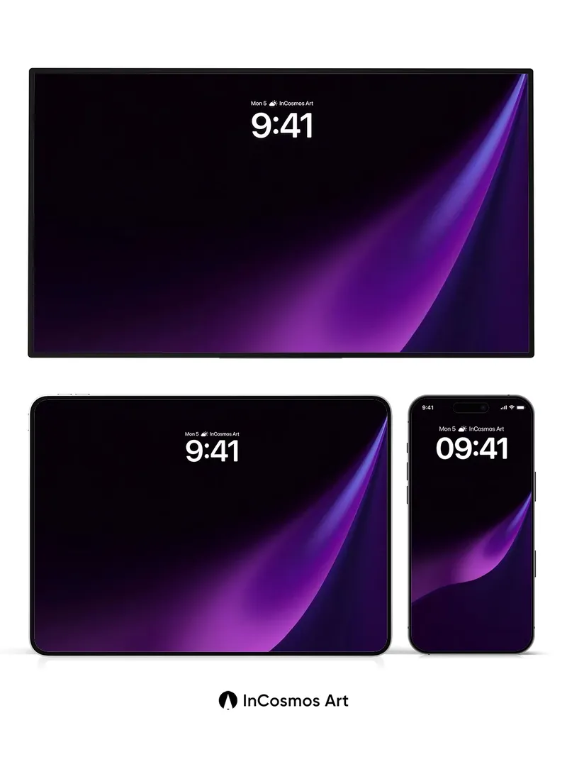 Velvet Void Wallpaper with Cosmic Curve