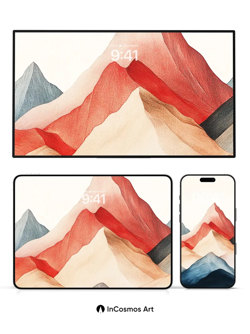 Crimson Ridge Wallpaper with Whispering Peaks