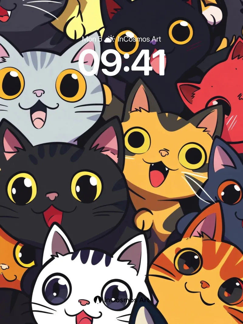Playful Purr Wallpaper with Animated Whiskers wallpaper for iPhone, iPad & Mac