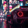 Neon Rain Wallpaper with Electric Reflections wallpaper for iPhone, iPad & Mac