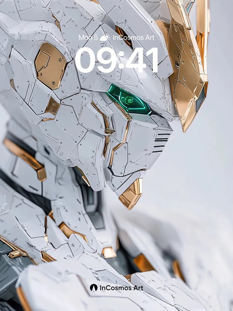 Futuristic Armor Wallpaper with Emerald Gaze