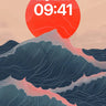 Crimson Horizon Wallpaper with Wave Veins wallpaper for iPhone, iPad & Mac