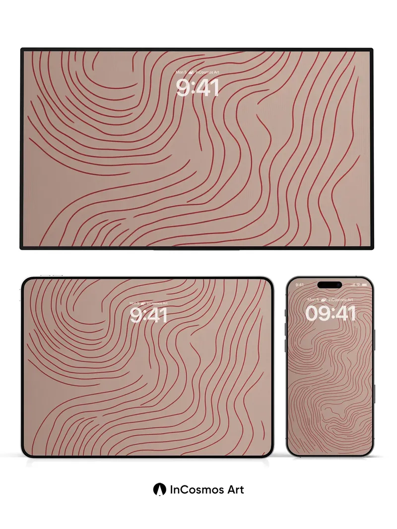 Serpentine Contour Wallpaper with Subtle Depth