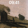 Muted Earth Wallpaper with Shadowed Hut wallpaper for iPhone, iPad & Mac