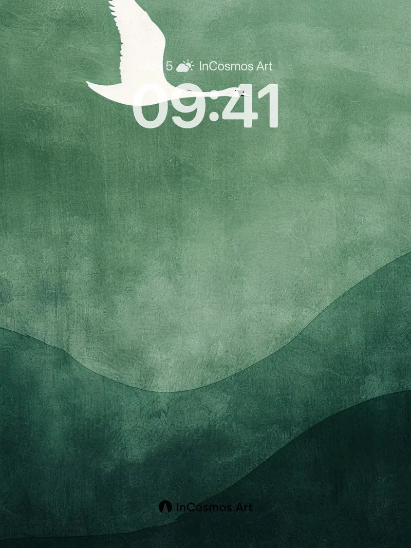 Serene Swan Flight Minimalist Wallpaper wallpaper for iPhone, iPad & Mac