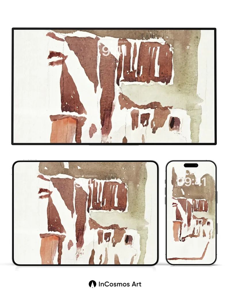 Earthy Silence Wallpaper with Rustic Lines