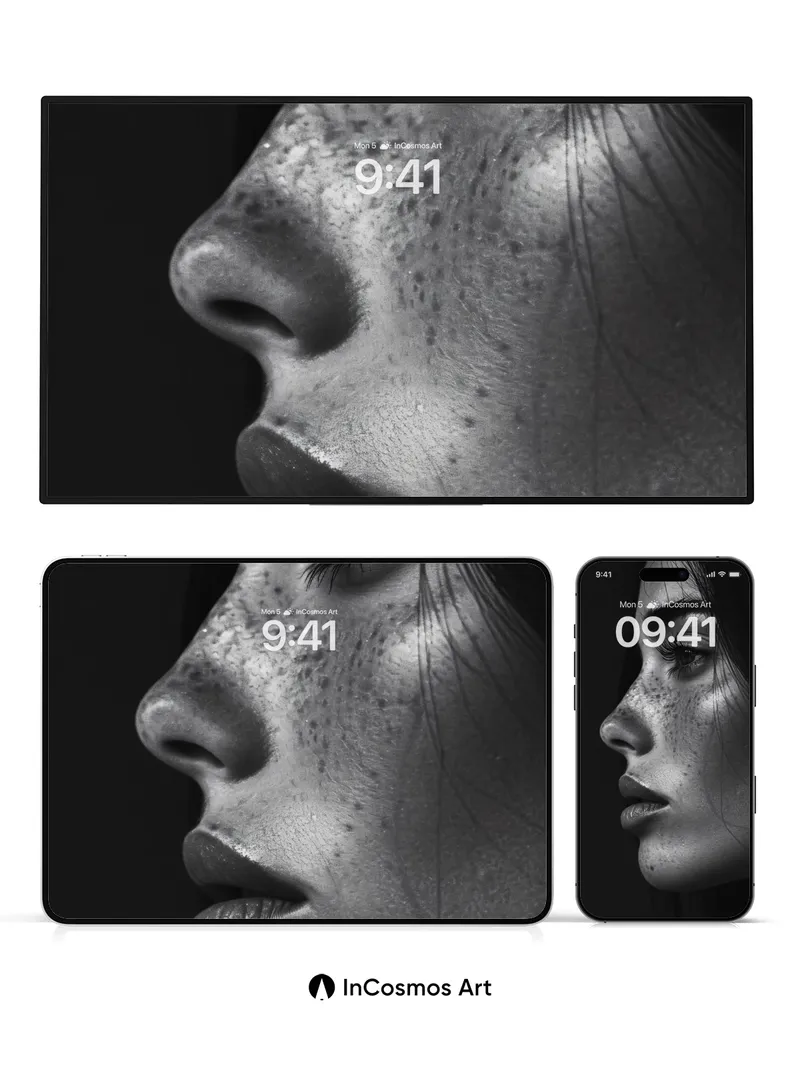 Silent Freckle Wallpaper with Moonlit Skin