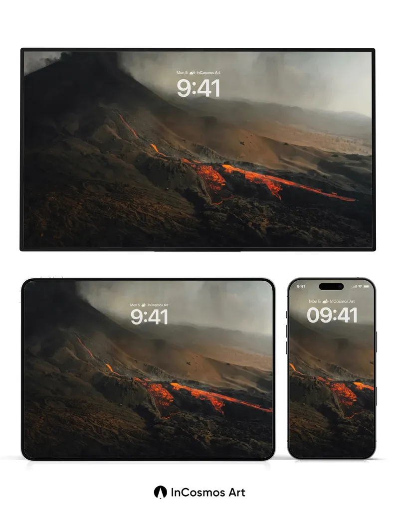 Fiery Ascent Wallpaper with Molten Veins