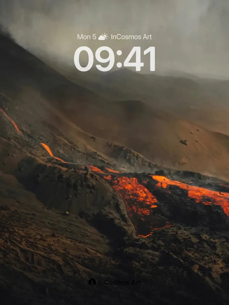 Fiery Ascent Wallpaper with Molten Veins