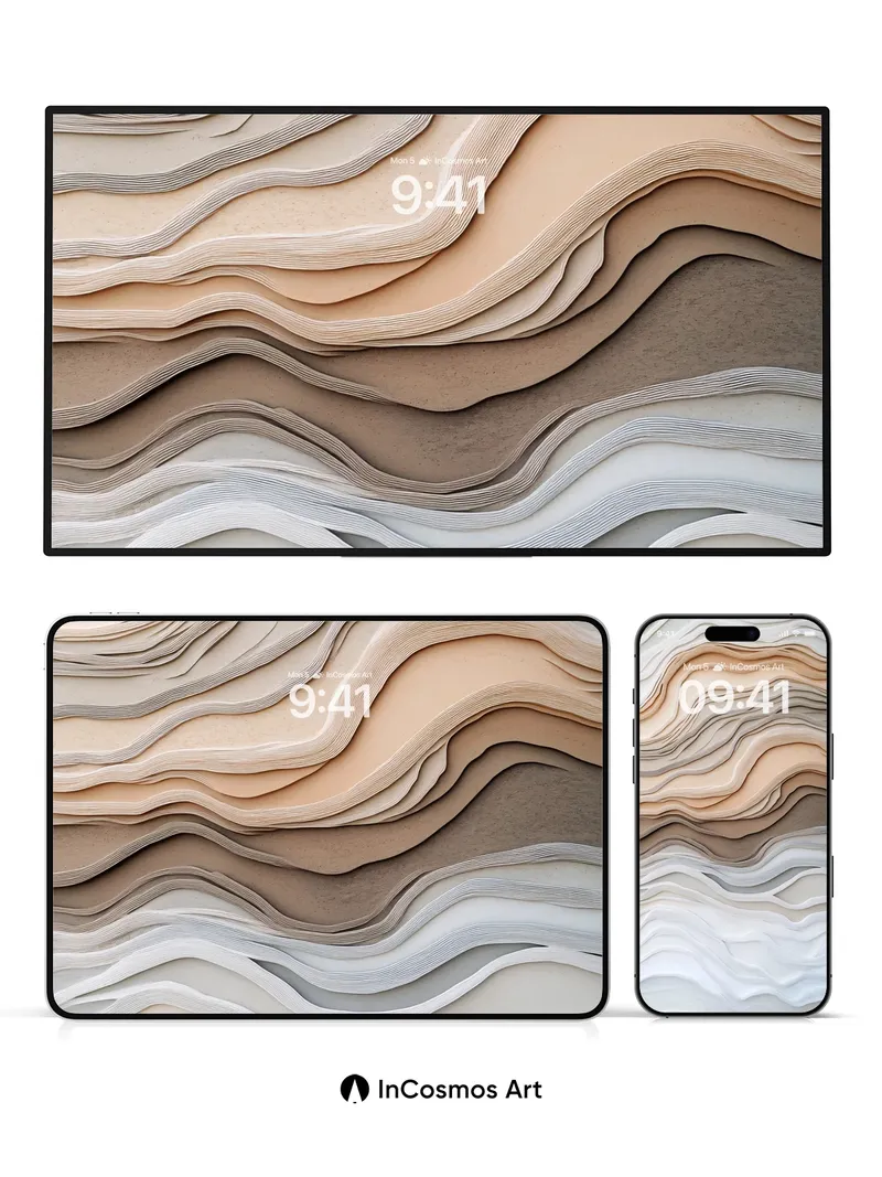 Sculpted Sandstone Wallpaper with Ethereal Flow