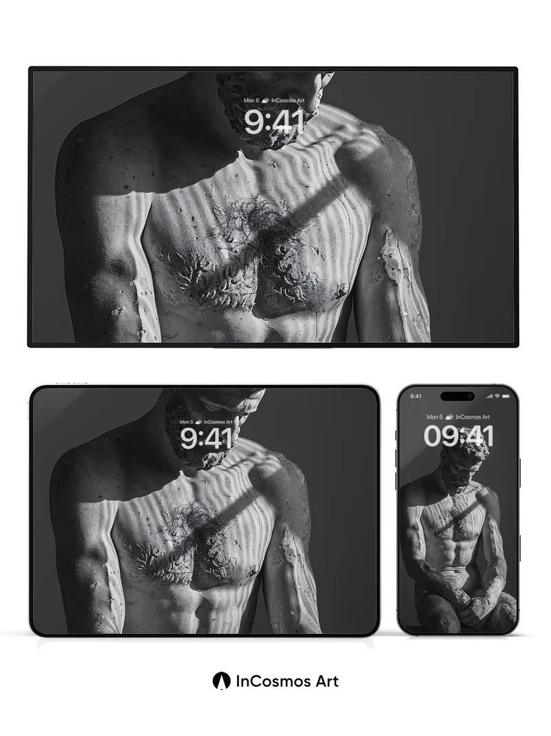 Stone Silence Wallpaper with Sunlit Shadows