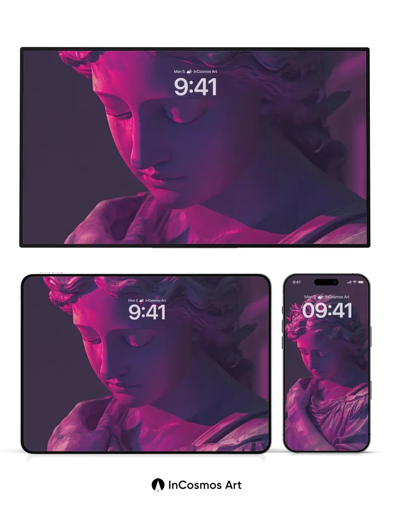 Mystic Marble Wallpaper with Laurel Crown