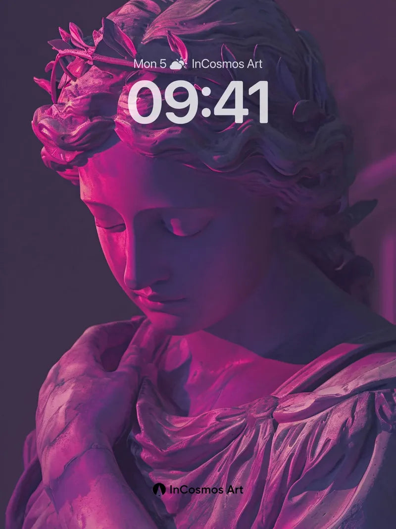 Mystic Marble Wallpaper with Laurel Crown