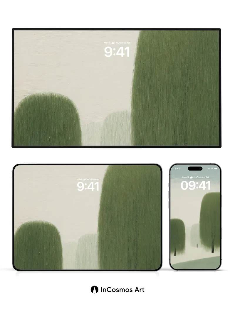 Misty Grove Wallpaper with Whispering Canopies