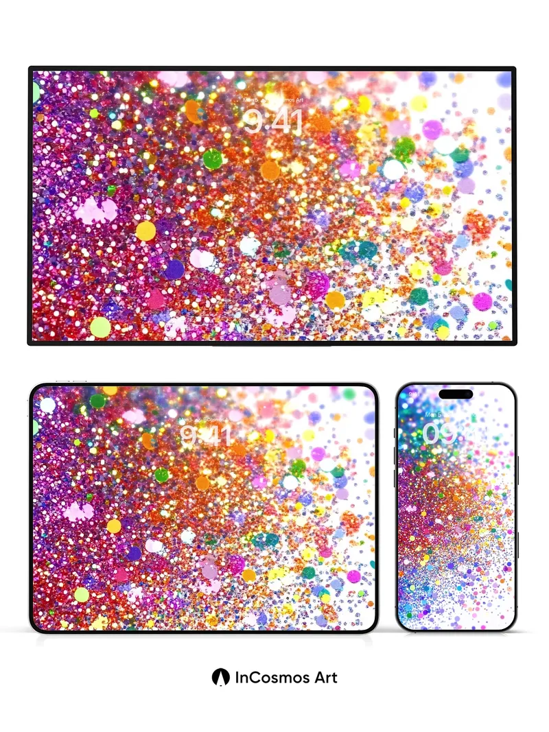 Rainbow Sparkle Wallpaper with Cosmic Dust