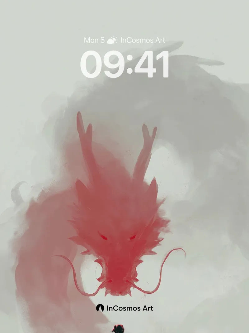 Serenity Dragon Wallpaper with Crimson Mist