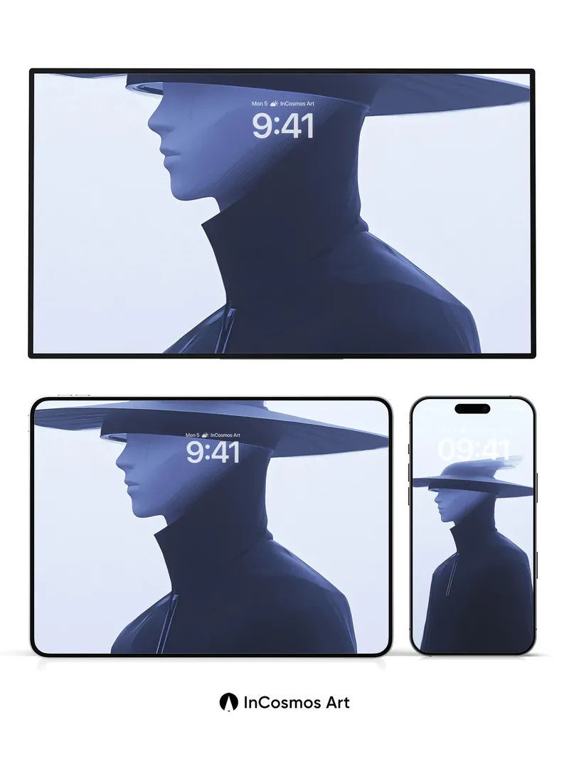 Silent Horizon Wallpaper with Floating Hat