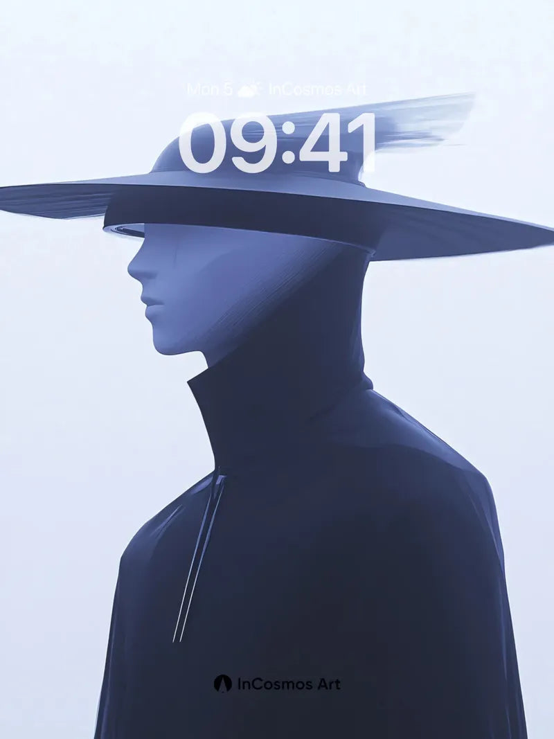 Silent Horizon Wallpaper with Floating Hat