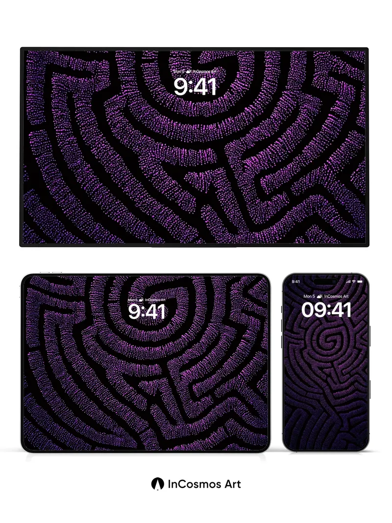 Velvet Labyrinth Wallpaper with Hidden Spirals