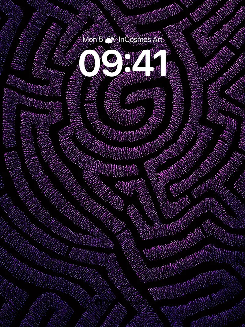 Velvet Labyrinth Wallpaper with Hidden Spirals