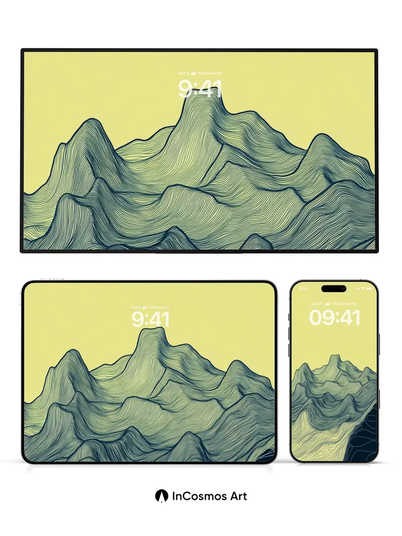 Serenity Ridge Wallpaper with Contoured Lines