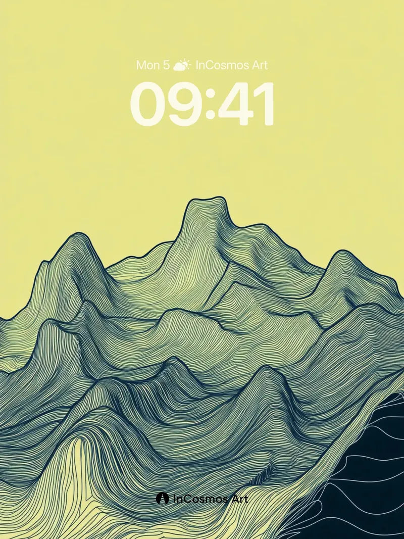 Serenity Ridge Wallpaper with Contoured Lines