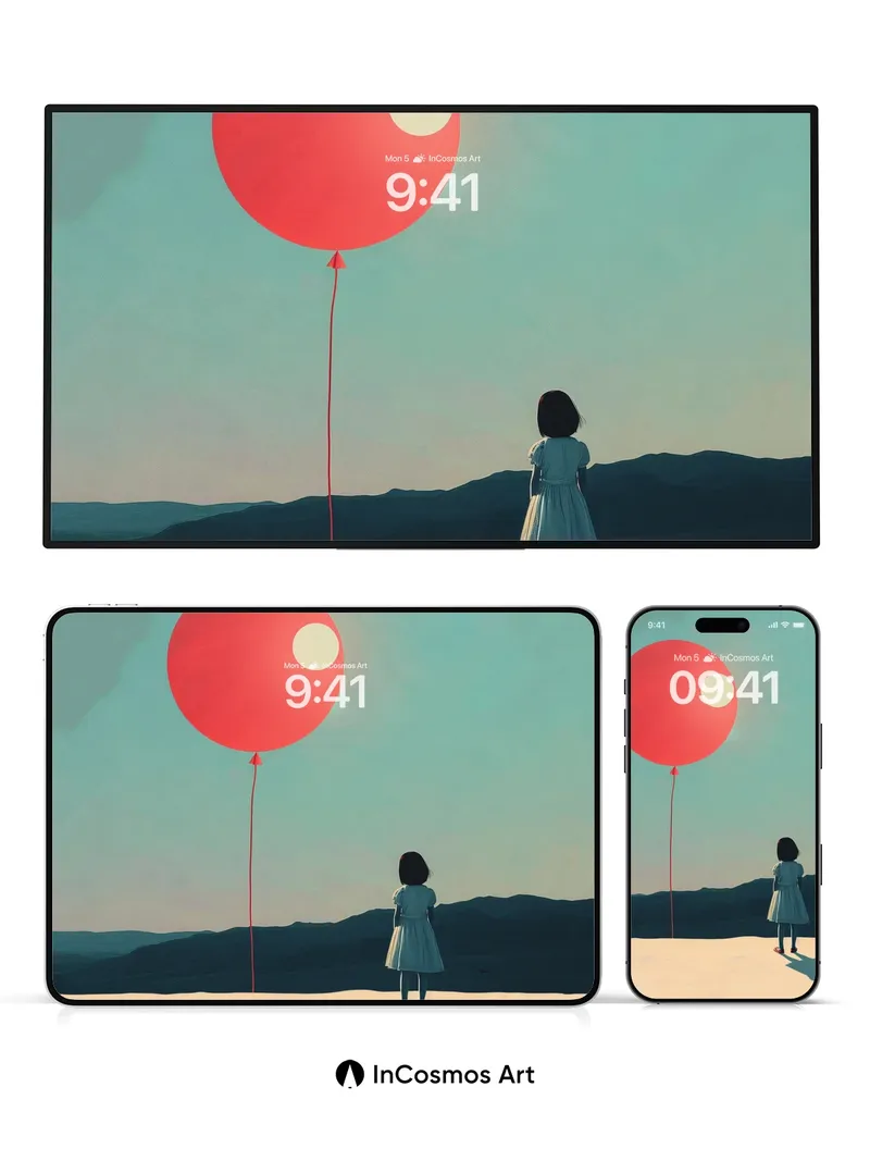 Silent Wonder Wallpaper with Floating Red Orb