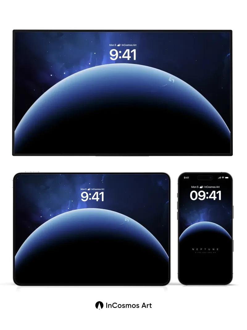 Neptune's Whisper Wallpaper with Cosmic Depth