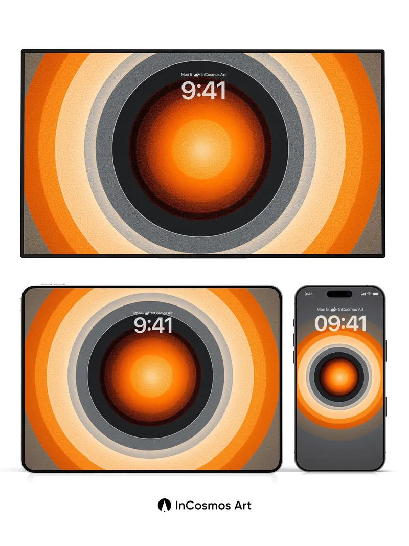 Warm Pulse Wallpaper with Concentric Rings