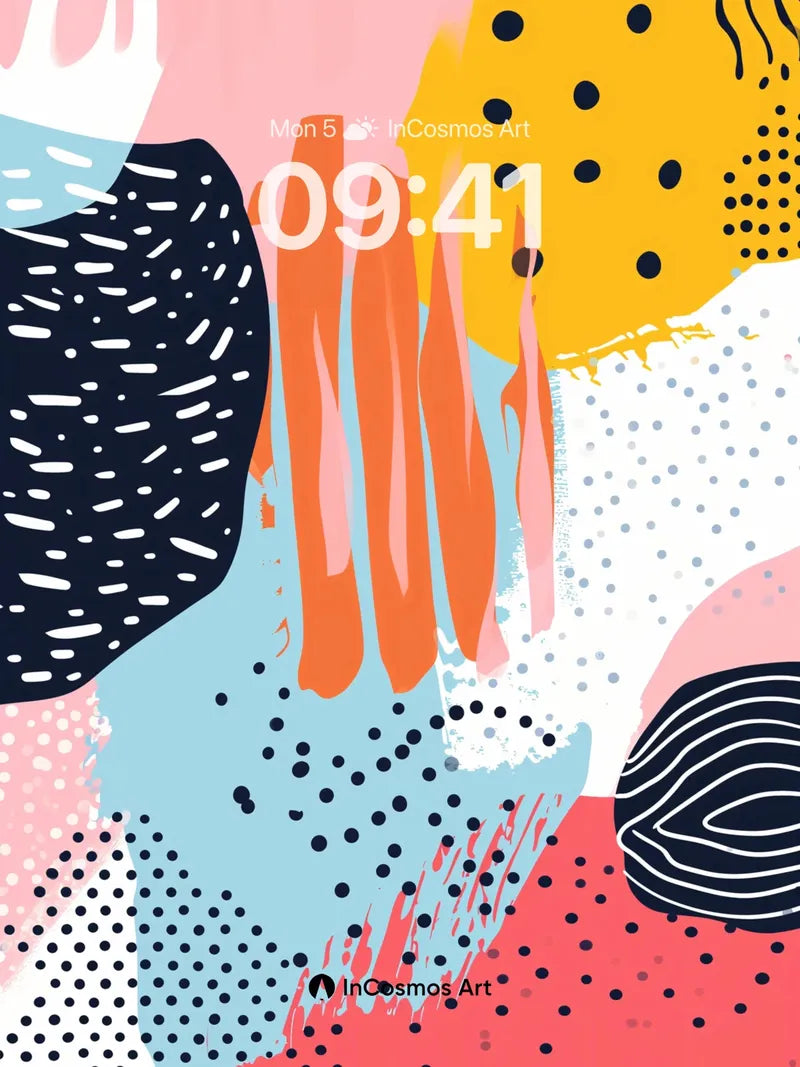 Playful Pulse Wallpaper with Polka Dots and Swirls wallpaper for iPhone, iPad & Mac