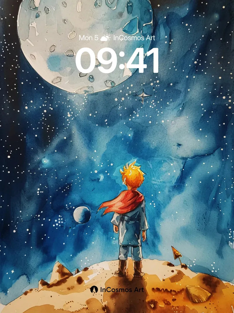 Starry Silence Wallpaper with Cosmic Child wallpaper for iPhone, iPad & Mac