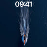 Serenity Slice Wallpaper with Midnight Water Trails wallpaper for iPhone, iPad & Mac