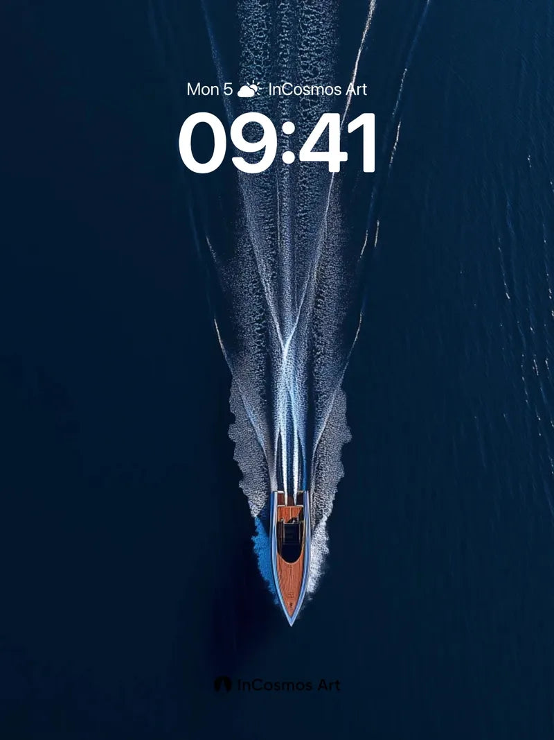 Serenity Slice Wallpaper with Midnight Water Trails