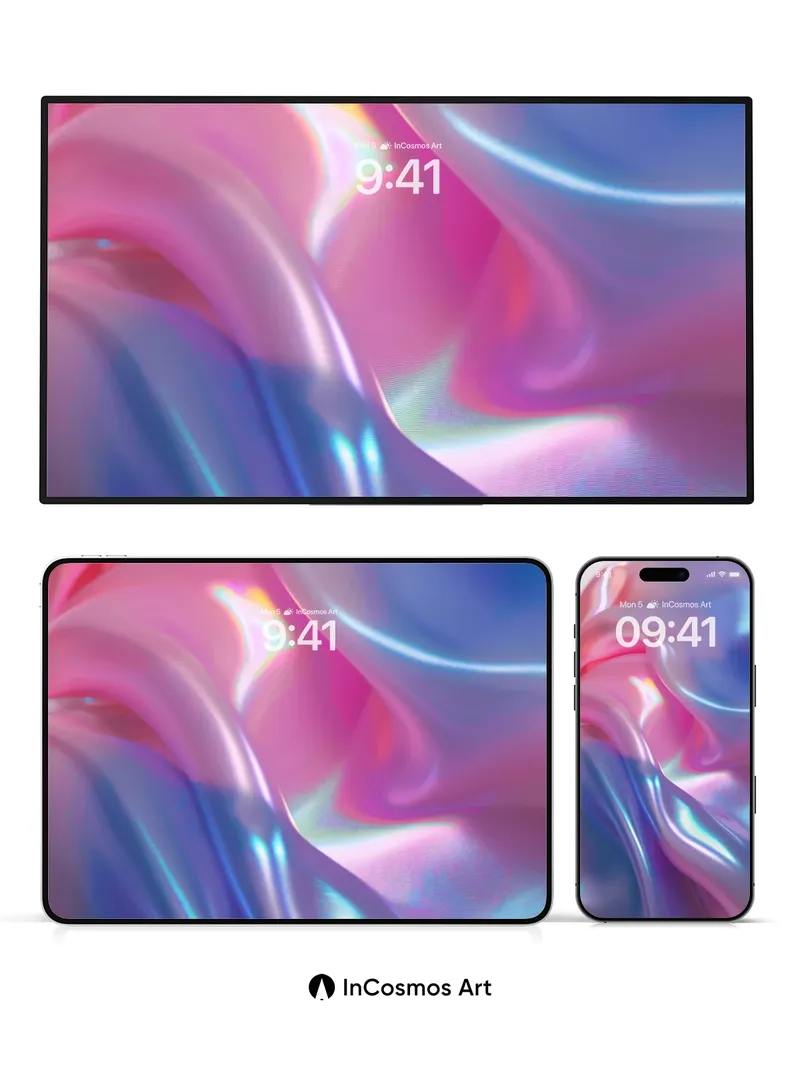 Iridescent Flow Wallpaper with Liquid Light