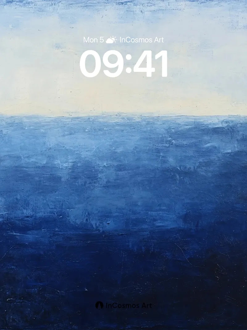 Serenity Horizon Wallpaper with Deep Blue Gradient