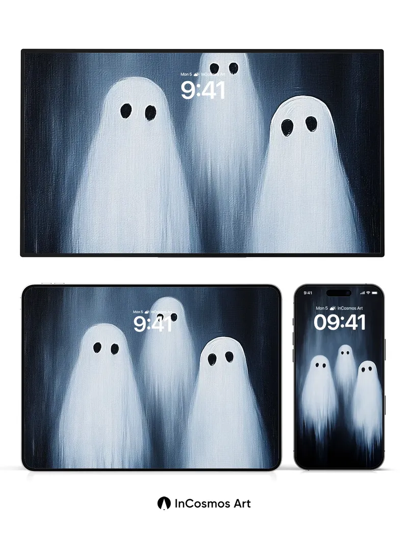 Ethereal Ghosts Wallpaper with Soft Light Trails