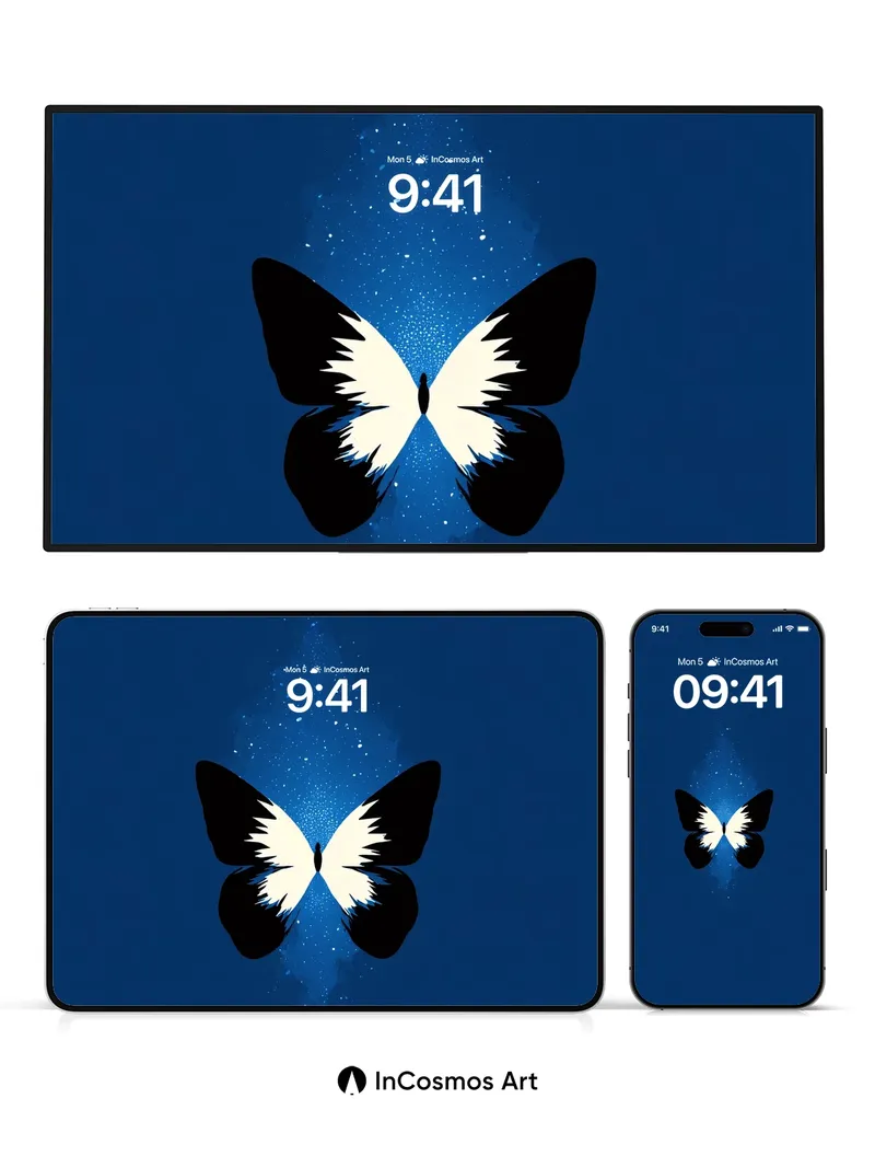 Cosmic Flutter Wallpaper with Starlight Veil