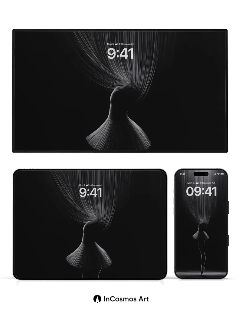 Silent Veil Wallpaper with Floating Light